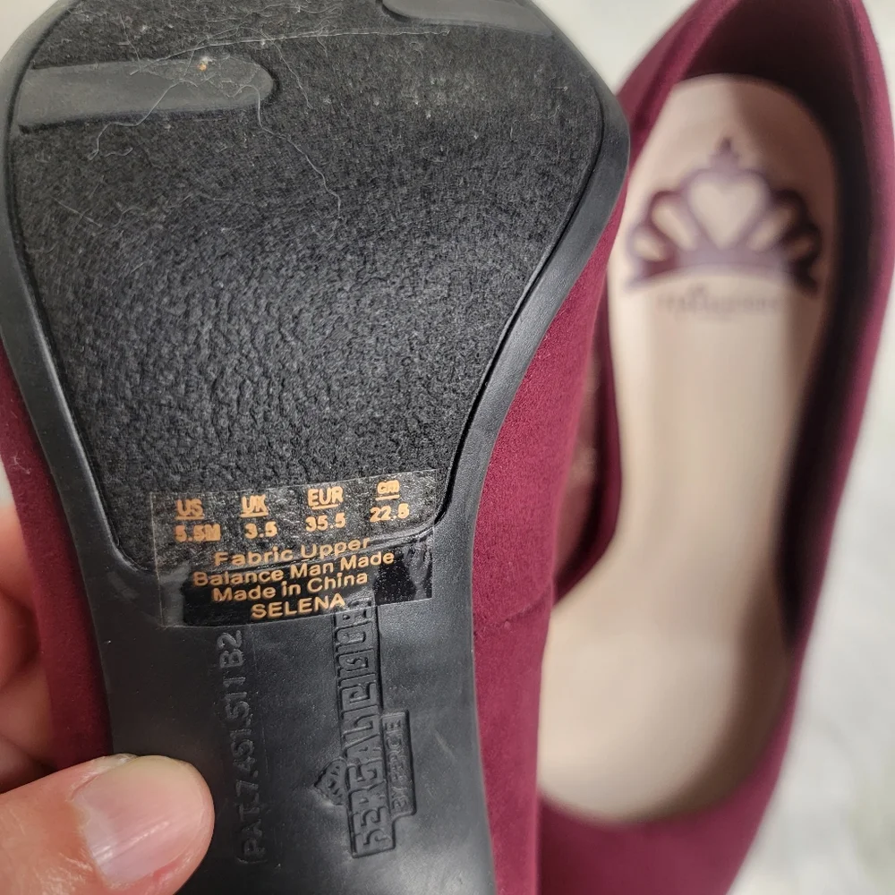 Fergalicious by Fergie burgundy suede heels. - Picture 7 of 8